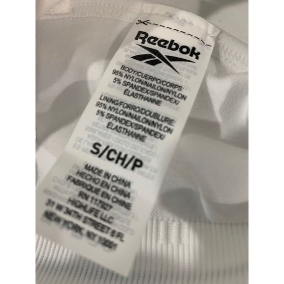 Small Reebok Rise Up Seamless Strappy Bra Sports New Stark White - Picture 7 of 10